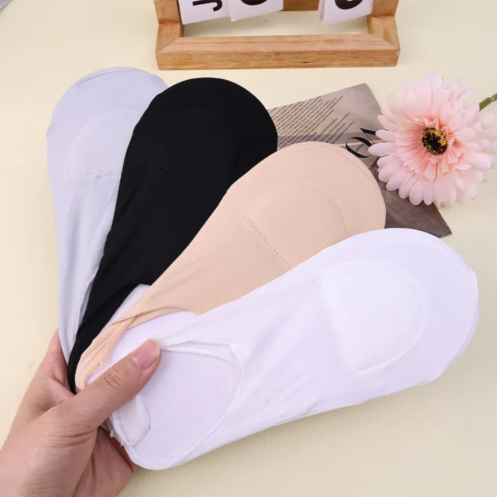 LuxeSole™ 4 Pairs Invisible Silk Socks