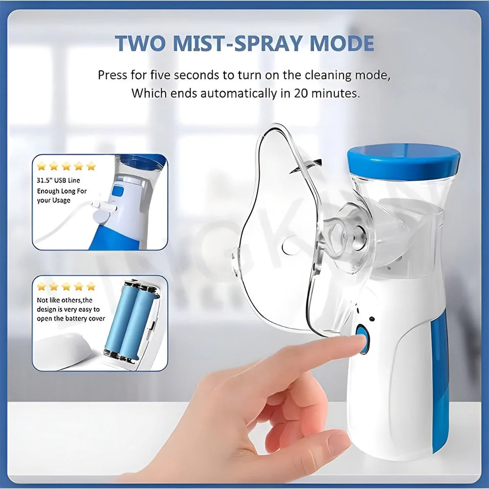 Mesh Portable Nebulizer Machine & Mask for Kids and Adults Mini Inhaler Nebulizer