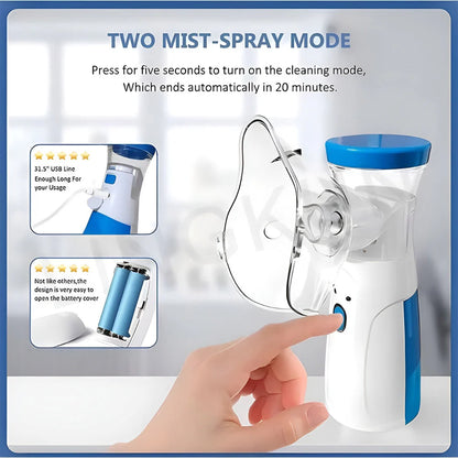 Mesh Portable Nebulizer Machine & Mask for Kids and Adults Mini Inhaler Nebulizer