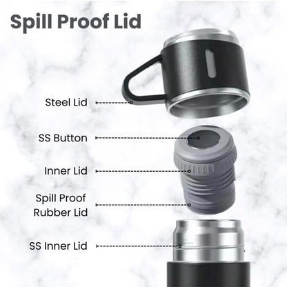 Stainless Steel Vacuum Flask Set – Insulated Thermos With Cups