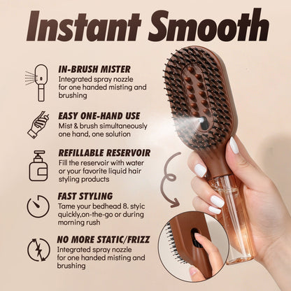 3-in-1 Misting Hair Brush – Spray, Detangle & Massage