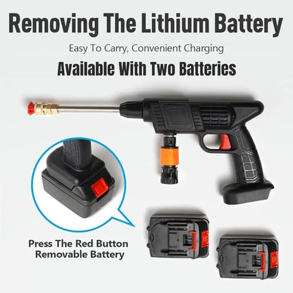 High Pressure Rechargeable Washer Gun Cordless for Car, Bike & Outdoor Use