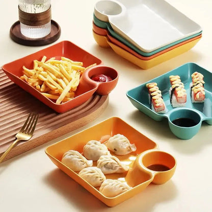 Set Of 4 Dumpling Serving Plates