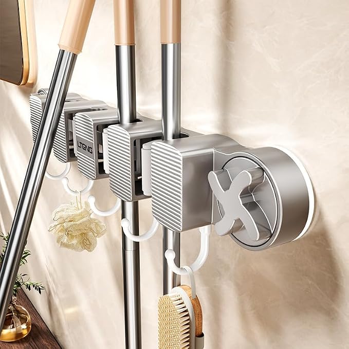Bathroom Suction Mop Holder