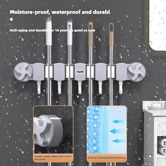Bathroom Suction Mop Holder