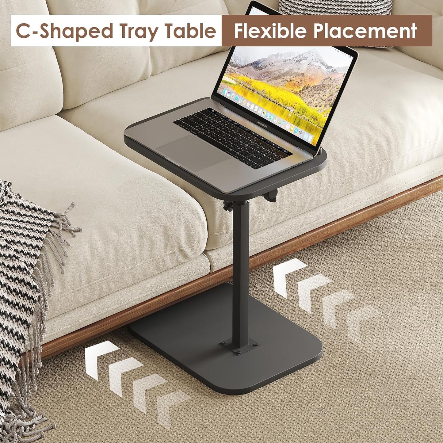 Adjustable Table with 360° Swivel Height