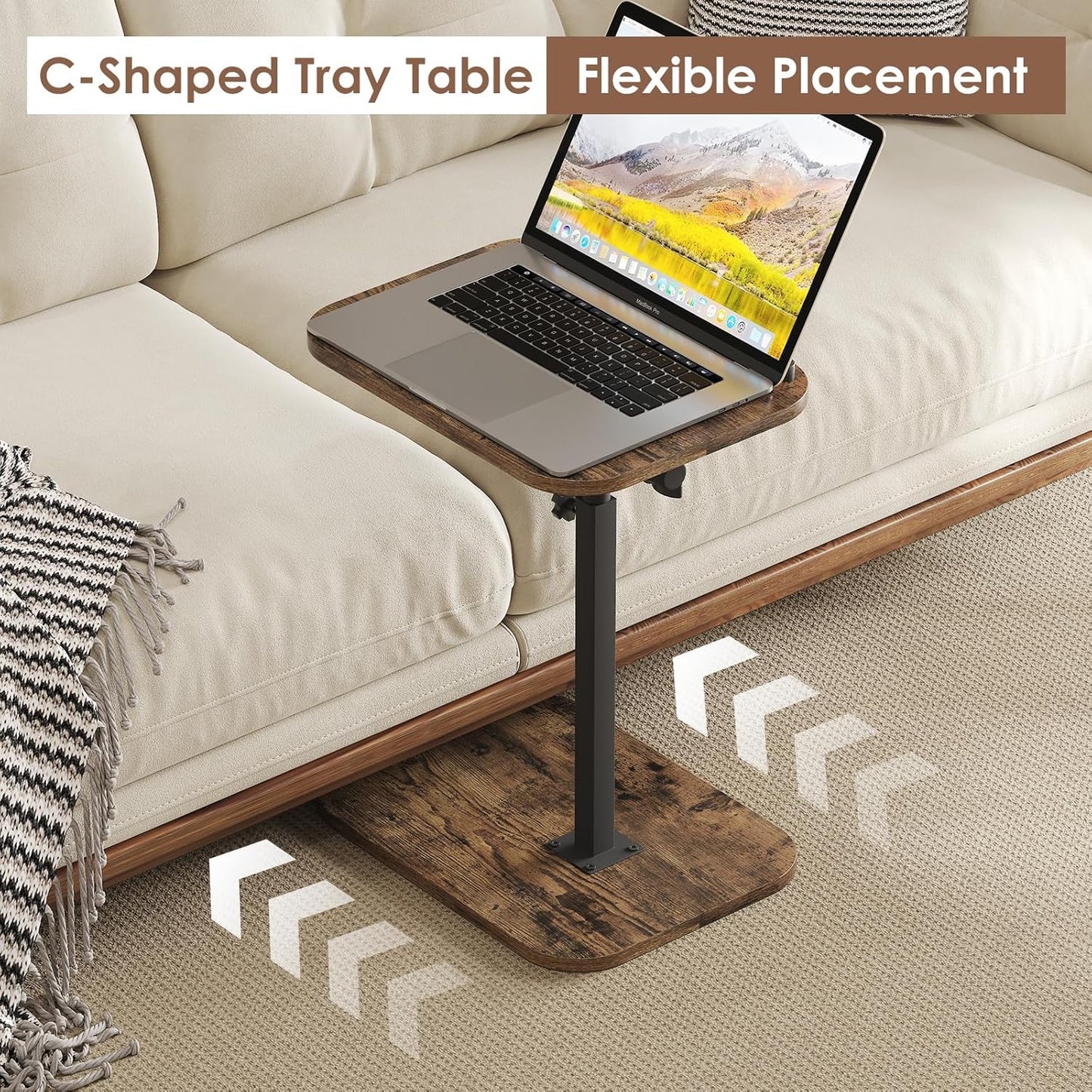 Adjustable Table with 360° Swivel Height