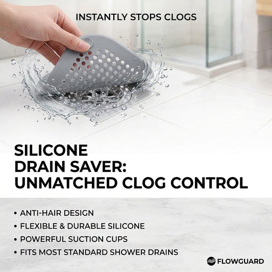 Silicone Shower Drain Hair Catcher – Reusable Anti-Clog Filter