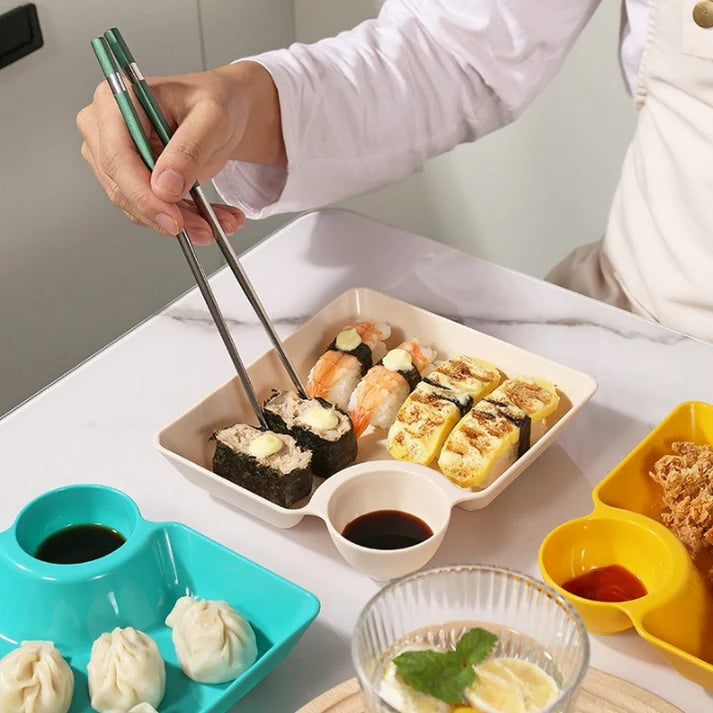 Set Of 4 Dumpling Serving Plates