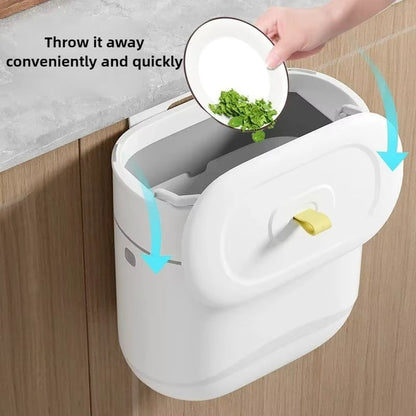 Hanging Trash Bin with Lid