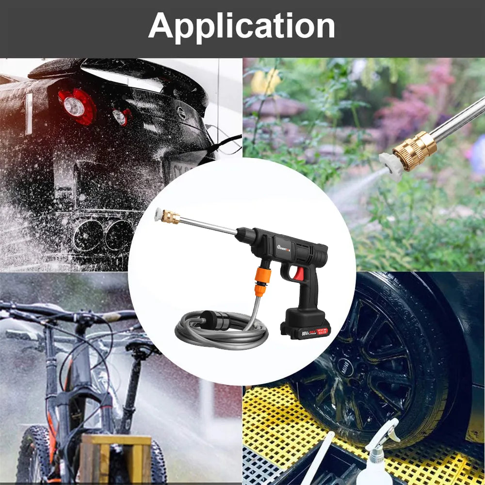 High Pressure Rechargeable Washer Gun Cordless for Car, Bike & Outdoor Use