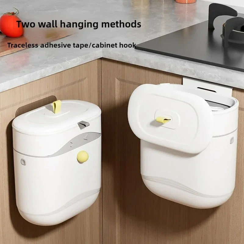 Hanging Trash Bin with Lid