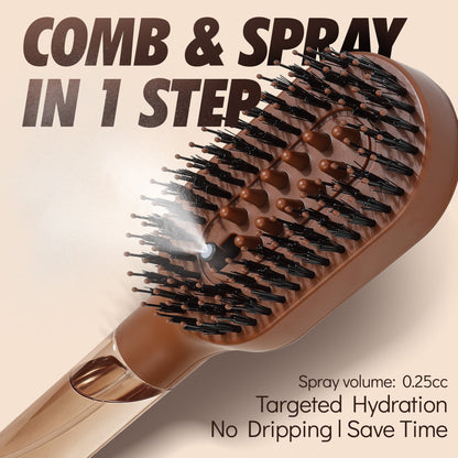 3-in-1 Misting Hair Brush – Spray, Detangle & Massage