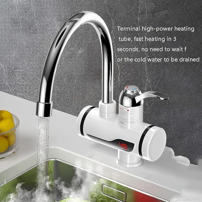 Smart Electric Hot Water Heater Faucet Kitchen Sink Instant Heating Tap with LED Digital Display
