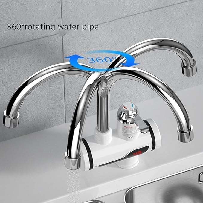 Smart Electric Hot Water Heater Faucet Kitchen Sink Instant Heating Tap with LED Digital Display